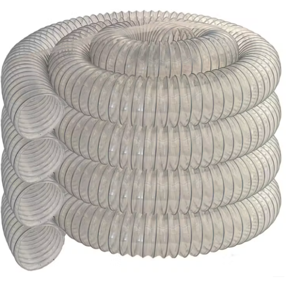 Fleksislange 102 mm, 12 meter PU gjennomsiktig